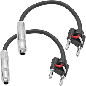 Seismic Audio - SAPT514-2 Pack of 6 Inch Banana Plug to 1/4 Inch TS Mono Female Patch Cables - Banana Male to 1/4" Female Speaker Adapter in Saudi Arabia