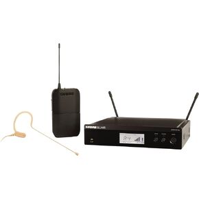 Shure BLX14R/MX53 UHF Wireless Microphone System - Perfect for Broadcast, Church, Presentations - 14-Hour Battery Life, 300 ft Range | MX153 Headset Mic, Single Channel Rack Mount Receiver | H8 Band in Kuwait