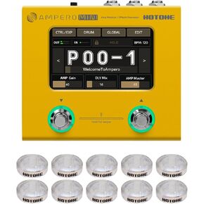 HOTONE Multi Effects Processor Pedal Guitar Bass Amp Modeling IR Cabinets Simulation Multi Language Multi-Effects with Expression Pedal Stereo OTG USB Audio Interface Ampero Mini MP-50 (Marigold)