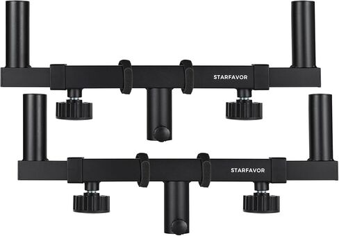 Starfavor 2 Set Dual Speaker Pole Mount, Speaker Mounting Brackets for PA Speaker/DJ Speaker/On Stage Speaker, Speaker Stand Bar Adapter with Adjustable Width 16.5" - 24.3" SPS-001 in Kuwait