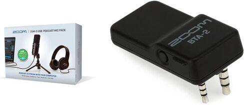 Zoom ZUM-2 Podcast Mic Pack، ميكروفون Podcast USB، سماعات الرأس، حامل ثلاثي القوائم، الزجاج الأمامي، كابل USB، لتسجيل وبث الملفات الصوتية والموسيقى والتعليقات الصوتية والمزيد in Kuwait