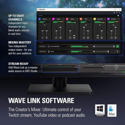 Elgato Wave:3 - ميكروفون مكثف USB وخلاط رقمي للبث والتسجيل والبث الصوتي - Clipguard، كتم الصوت بالسعة، التوصيل والتشغيل للكمبيوتر الشخصي/Mac (متجدد) in Kuwait