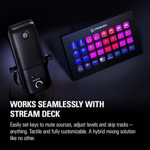 Elgato Wave:3 - ميكروفون مكثف USB وخلاط رقمي للبث والتسجيل والبث الصوتي - Clipguard، كتم الصوت بالسعة، التوصيل والتشغيل للكمبيوتر الشخصي/Mac (متجدد) in Kuwait