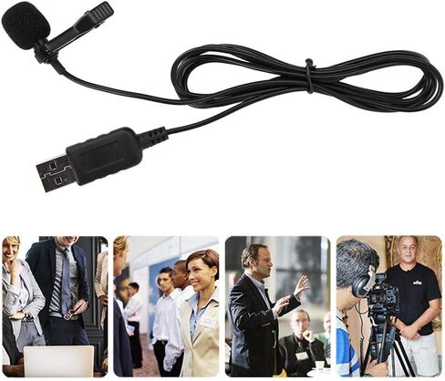 ميكروفون بوكرتي بمشبك، ميكروفون كمبيوتر بمشبك USB ومكثف ميكروفون صغير متعدد الاتجاهات لمحادثات الفيديو والبث عبر الإنترنت in Kuwait