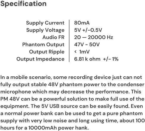 بينت اوديو PM-48V نوع C الى 48 فولت XLR محمول ميني فانتوم باور ضوضاء منخفضة للغاية مخرج كامل لاي ميكروفون مكثف in Kuwait