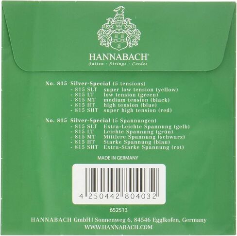 Hannabach 652527 Series 815 Silver Special Medium Tension String Set for Classic Guitar - Black in Kuwait