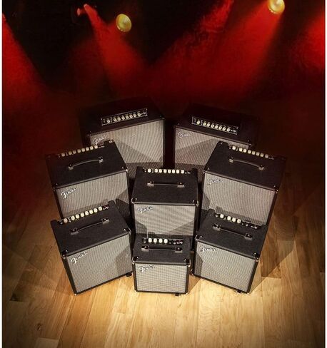 Fender Rumble 15 V3 Bass Amplifier Bundle with Fender Joe Strummer Instrument Cable 13ft Straight/Straight (Drab Green) in Saudi Arabia