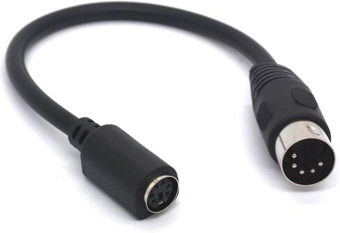 5 Pin DIN to PS/2 Cable Adapter, 5 Pin MIDI Male to 6 Pin Mini Din Female Adaptor for Mouser AT Keyboard in Saudi Arabia
