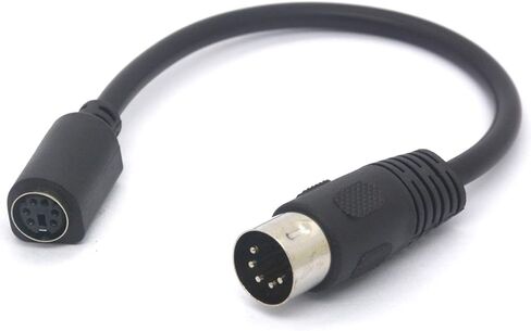 5 Pin DIN to PS/2 Cable Adapter, 5 Pin MIDI Male to 6 Pin Mini Din Female Adaptor for Mouser AT Keyboard in Saudi Arabia