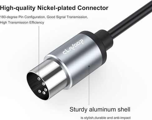 CLAVOOP MIDI كابل 10 أقدام، 5 دبوس DIN MIDI ذكر إلى ذكر كابلات للوحة لوحة المفاتيح MIDI Beat Maker مضخم الصوت الجيتار متعدد التأثيرات Synth بطاقة الصوت الخارجية in Kuwait