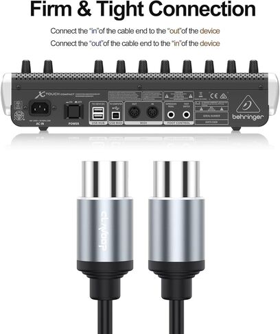 CLAVOOP MIDI كابل 10 أقدام، 5 دبوس DIN MIDI ذكر إلى ذكر كابلات للوحة لوحة المفاتيح MIDI Beat Maker مضخم الصوت الجيتار متعدد التأثيرات Synth بطاقة الصوت الخارجية in Kuwait