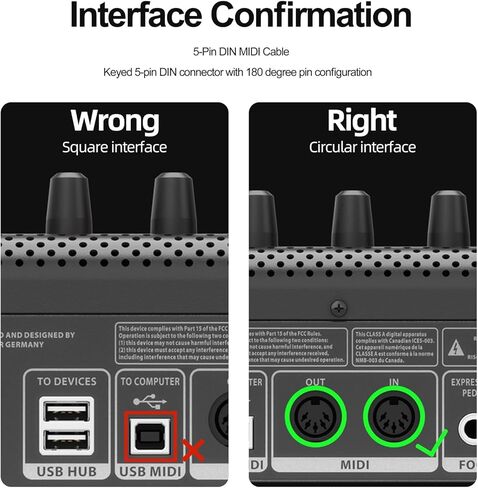 CLAVOOP MIDI كابل 10 أقدام، 5 دبوس DIN MIDI ذكر إلى ذكر كابلات للوحة لوحة المفاتيح MIDI Beat Maker مضخم الصوت الجيتار متعدد التأثيرات Synth بطاقة الصوت الخارجية in Kuwait