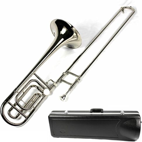 تينور ترومبون Bb/F جديد تمامًا مع جراب وقطعة فم - طلاء خارجي مطلي بالنيكل in Kuwait