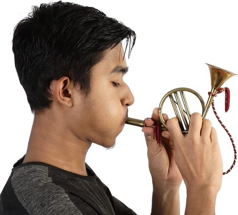 handtechindia آلة موسيقية بوق النحاس الرياح الموسيقية آلة الجيش النحاس الفرقة البوق النحاس أداة معدنية فلوجيلهورن النحاس للعب هدية الزخرفية للبنين والبنات (8 بوصة) in Kuwait