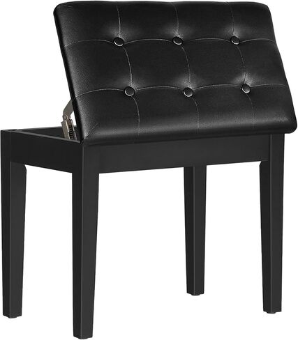 HOOBRO Piano Bench with Padded Cushion and Storage Compartment for Music Sheet, Music Bench, Piano Stool, Vanity Chair, Holds up to 300 lb, 21.9 x 13.6 x 19.3 Inches, Black BB16QD01 in Kuwait