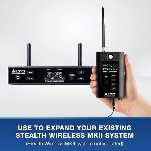 Alto Professional Stealth 1 - نظام صوت لاسلكي Mono UHF XLR، جهاز إرسال واستقبال لمكبرات الصوت التي تعمل بالطاقة، والخلاطات والميكروفونات الديناميكية، أسود in Kuwait