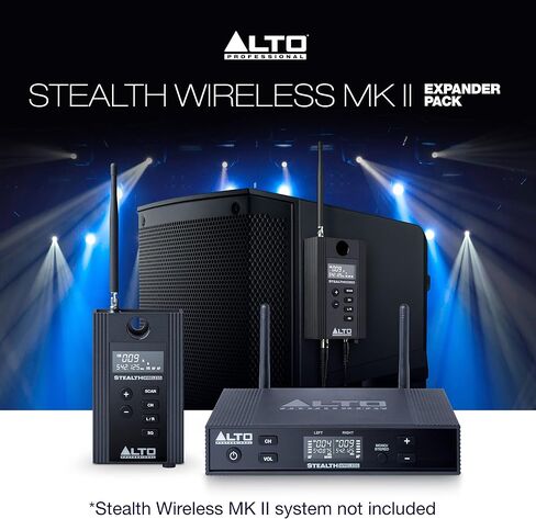 Alto Professional Stealth 1 - نظام صوت لاسلكي Mono UHF XLR، جهاز إرسال واستقبال لمكبرات الصوت التي تعمل بالطاقة، والخلاطات والميكروفونات الديناميكية، أسود in Kuwait
