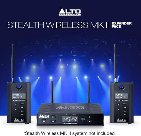 Alto Professional Stealth 1 - نظام صوت لاسلكي Mono UHF XLR، جهاز إرسال واستقبال لمكبرات الصوت التي تعمل بالطاقة، والخلاطات والميكروفونات الديناميكية، أسود in Kuwait