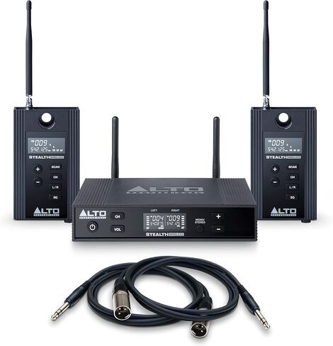 Alto Professional Stealth 1 - نظام صوت لاسلكي Mono UHF XLR، جهاز إرسال واستقبال لمكبرات الصوت التي تعمل بالطاقة، والخلاطات والميكروفونات الديناميكية، أسود in Kuwait