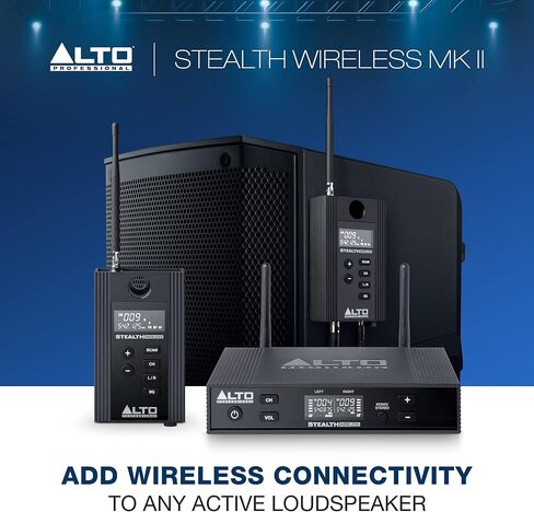 Alto Professional Stealth 1 - نظام صوت لاسلكي Mono UHF XLR، جهاز إرسال واستقبال لمكبرات الصوت التي تعمل بالطاقة، والخلاطات والميكروفونات الديناميكية، أسود in Kuwait