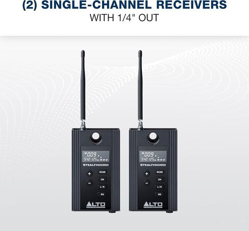 Alto Professional Stealth 1 - نظام صوت لاسلكي Mono UHF XLR، جهاز إرسال واستقبال لمكبرات الصوت التي تعمل بالطاقة، والخلاطات والميكروفونات الديناميكية، أسود in Kuwait