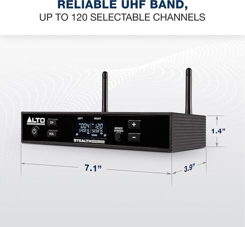 Alto Professional Stealth 1 - نظام صوت لاسلكي Mono UHF XLR، جهاز إرسال واستقبال لمكبرات الصوت التي تعمل بالطاقة، والخلاطات والميكروفونات الديناميكية، أسود in Kuwait