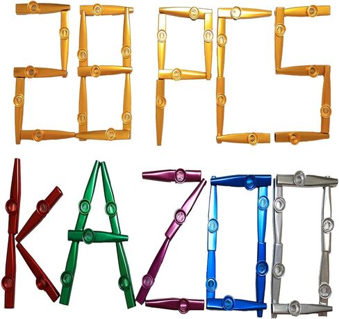 Crystaljun 28Pcs Metal Kazoos With 20Pcs Kazoo Flute Diaphragms,Multi Colors Kazoo Musical Instruments,Good Gift for Kids,A Good Companion for Guitar,Piano Keyboard,Ukulele, Violin. in Kuwait
