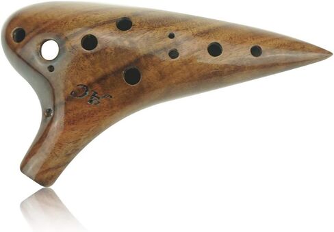12 Hole Wooden Ocarina Alto C Acacia Wood Wd12002 Music Instrument Gift Idea in Saudi Arabia