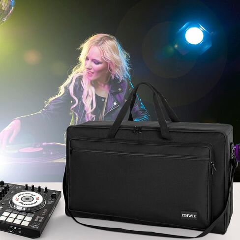 ايثويو شنطة حمل لاجهزة التحكم الصغيرة DDJ-SX وDDJ-SX2 وDDJ-SX3 وDDJ-RX وDDJ-FLX6 وDDJ-800 وDDJ-1000 و1000SRT، XDJ-RR للكيبورد والدواسات ووحدات تحكم دي جيه لون اسود in Kuwait