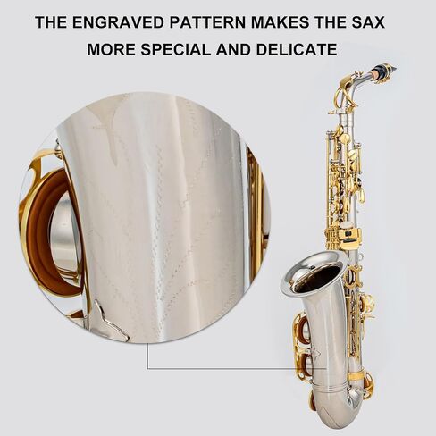 Btuty Eb Alto Saxophone Brass E Flat Sax Blue Saxophone 802 مفتاح نوع آلة النفخ الخشبية ساكسفون أزرق مع قضيب تنظيف قفازات قماشية وحزام مبطن in Saudi Arabia