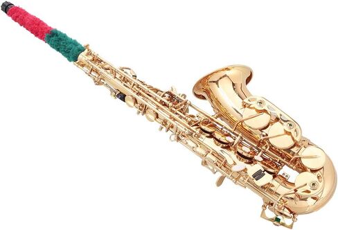 Glarry Student Alto Eb E-flat SAX Saxophone Gold Lacquer SAX Beginners Kit with Case, Reeds，Mouth Piece, Soft Cleaning Cloth and Rod，Gloves (Black) in Kuwait