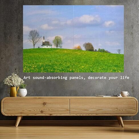 لوحات فنية صوتية، 8 قطع من الواح امتصاص الصوت ذاتية اللصق، لوحة جدارية صوتية، لوحات عازلة للصوت مناسبة لغرفة المعيشة والمكتب واستوديو التسجيل، لوحات صوتية 32 × 48 انش in Kuwait