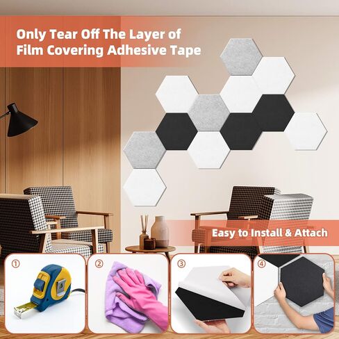 لوحات صوتية ذاتية اللصق من Dexmoko Pro-Level، لوحة امتصاص الصوت من الجيل الثاني، لوحات حائط عازلة للصوت صديقة للبيئة، لوحات تخميد الصوت، رغوة صوتية من البوليستر تقلل الضوضاء والأصداء in Kuwait