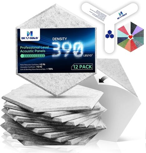 لوحات صوتية ذاتية اللصق من Dexmoko Pro-Level، لوحة امتصاص الصوت من الجيل الثاني، لوحات حائط عازلة للصوت صديقة للبيئة، لوحات تخميد الصوت، رغوة صوتية من البوليستر تقلل الضوضاء والأصداء in Kuwait