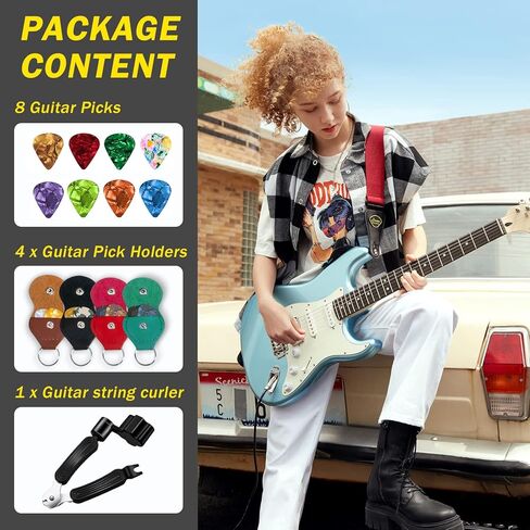 حامل سلسلة المفاتيح HNDJYT Guitar Pick، حقيبة Plectrums من جلد البولي يوريثان، حقيبة حافظات مفاتيح Plectrum، هدية للاعبي الجيتار، لفاف سلسلة الجيتار in Kuwait