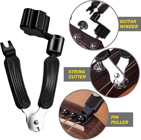 حامل سلسلة المفاتيح HNDJYT Guitar Pick، حقيبة Plectrums من جلد البولي يوريثان، حقيبة حافظات مفاتيح Plectrum، هدية للاعبي الجيتار، لفاف سلسلة الجيتار in Kuwait