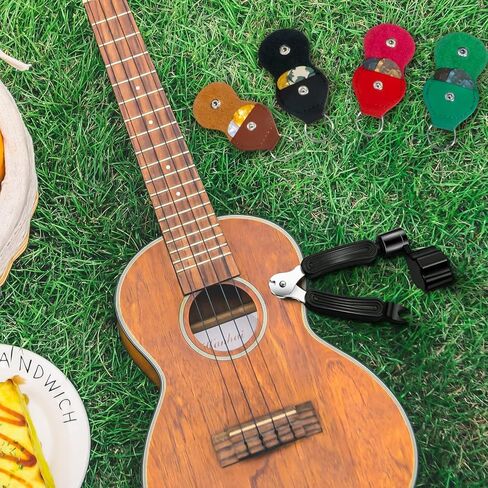 حامل سلسلة المفاتيح HNDJYT Guitar Pick، حقيبة Plectrums من جلد البولي يوريثان، حقيبة حافظات مفاتيح Plectrum، هدية للاعبي الجيتار، لفاف سلسلة الجيتار in Kuwait