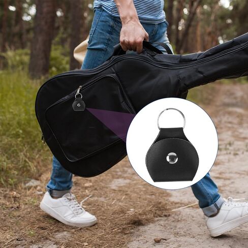KALIONE 4 قطع غيتار Plectrum Key Fob Cases Bag، جلد غيتار اختيار حامل سلسلة مفاتيح مع 10 قطع غيتار يختار، غيتار اختيار حامل حقيبة هدية للاعبي الغيتار in Kuwait