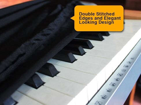 Piano Keyboard Dust Cover for 88 Keys - Piano Chord EBook Included - Made of Nylon/Spandex - Comes Complete with Built-In Bag, Elastic Cord and - Locking Clasp - Keep It Free From Dust and Dirt! in Kuwait