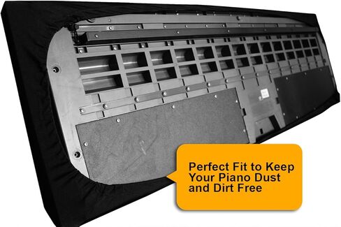 Piano Keyboard Dust Cover for 88 Keys - Piano Chord EBook Included - Made of Nylon/Spandex - Comes Complete with Built-In Bag, Elastic Cord and - Locking Clasp - Keep It Free From Dust and Dirt! in Kuwait