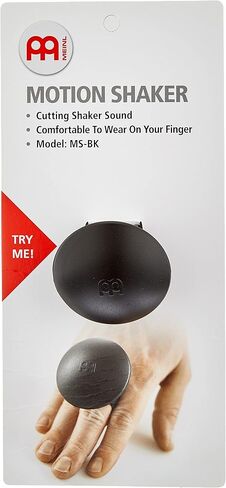 Meinl Percussion Hand Motion Shaker, Straps to Your Finger — NOT Made in China — Ideal for Cajon and Acoustic Gigs, 2-Year Warranty (MS-BK) in Saudi Arabia