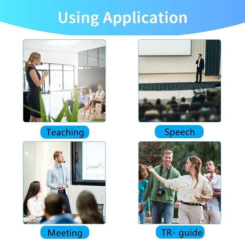سماعة ميكروفون لاسلكية HUACAM، ميكروفون سماعة رأس لاسلكي طويل المدى، نطاق 165 قدمًا، ميكروفون لاسلكي 2.4 جيجا 2 في 1، متوافق مع مضخم الصوت، تسجيل الكاميرا، نظام PA in Kuwait