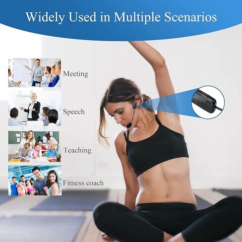سماعة ميكروفون لاسلكية HUACAM، ميكروفون سماعة رأس لاسلكي طويل المدى، نطاق 165 قدمًا، ميكروفون لاسلكي 2.4 جيجا 2 في 1، متوافق مع مضخم الصوت، تسجيل الكاميرا، نظام PA in Kuwait