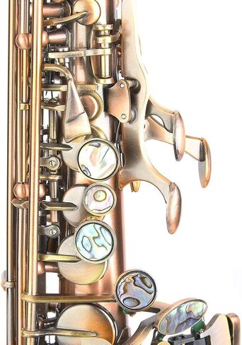 طقم ساكسفون مسطح من النحاس الأحمر العتيق، آلة موسيقية سوبرانو مستقيمة ساكس احترافية مع حقيبة حمل in Kuwait