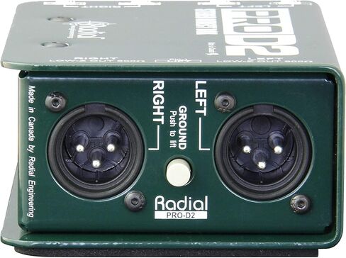 حزمة صندوق DI من Radial DI Box PROD2 مع سلك ميكروفون Pig Hog XLR بطول 10 أقدام وقطعة قماش تلميع - مزيل هوم صناديق DI للأدوات، صندوق سلبي مصنوع للوحات المفاتيح، الجيتار، الجهير DI in Kuwait