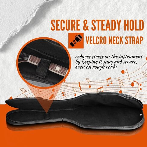 Flexzion Electric Guitar Bag - Soft Guitar Case 38 40 41 Electric Guitar Gig Bag - 5 mm Padding Travel Gig Bag with Carrying Handles, Adjustable Backpack Strap, & Neck Strap, Black in Saudi Arabia