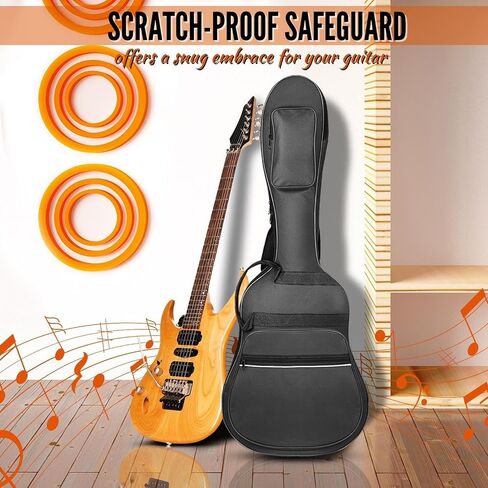 Flexzion Electric Guitar Bag - Soft Guitar Case 38 40 41 Electric Guitar Gig Bag - 5 mm Padding Travel Gig Bag with Carrying Handles, Adjustable Backpack Strap, & Neck Strap, Black in Saudi Arabia