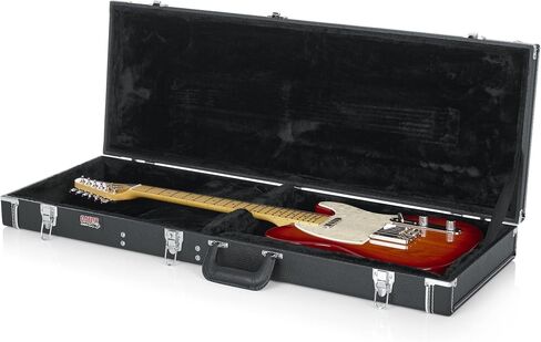 Gator GWE-LPS-BLK Hard-Shell Wood Case for Single-Cutaway Electric Guitars such as Gibson Les Paul - Bundle with Picks, Cable, Strap, and Austin Bazaar Polishing Cloth in Saudi Arabia