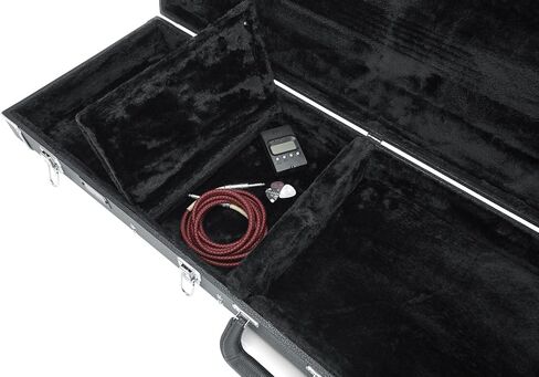Gator GWE-LPS-BLK Hard-Shell Wood Case for Single-Cutaway Electric Guitars such as Gibson Les Paul - Bundle with Picks, Cable, Strap, and Austin Bazaar Polishing Cloth in Saudi Arabia