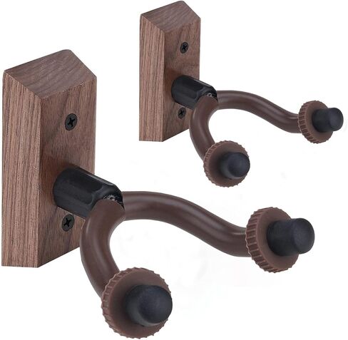 حامل حامل حامل للتعليق على الحائط من Vshinic جيتار مع مسامير، حامل حامل حامل للتعليق على الحائط على جيتار الجوز الأسود للجيتار الكهربائي الصوتي والباس والمندولين والكمان والقيثارة in Kuwait